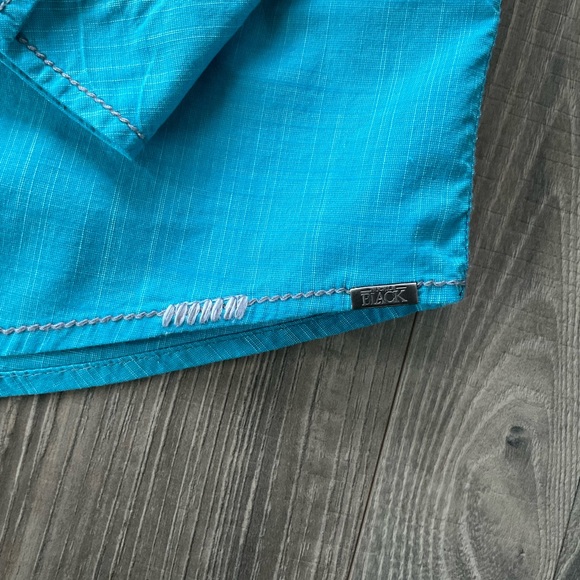 Buckle Black Standard Fit Western Pearl Snap Shirt Men’s XL Turquoise Embroidery - Picture 4 of 10